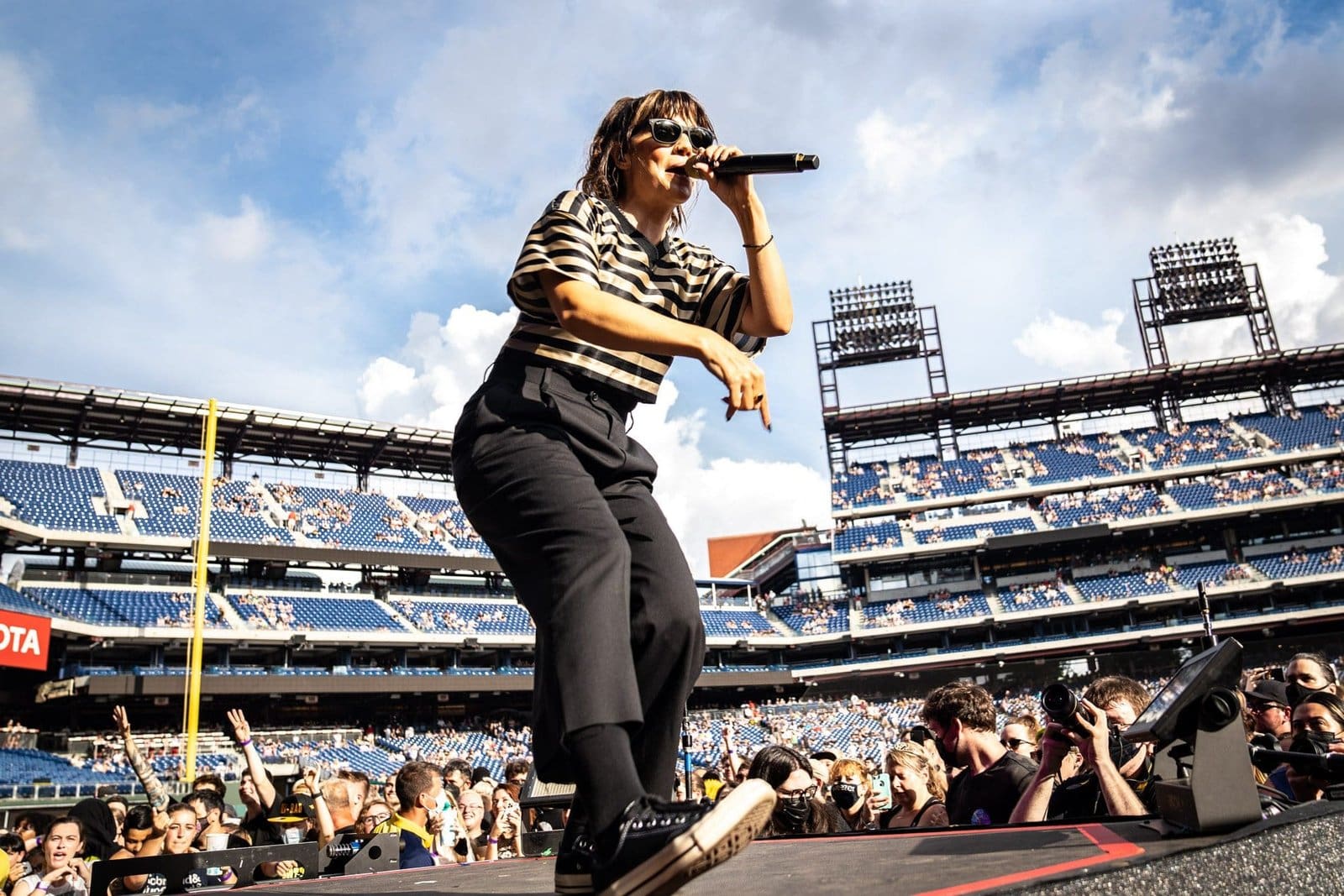 The Interrupters perform during the Hella Mega Tour at CBP in Philadelphia.