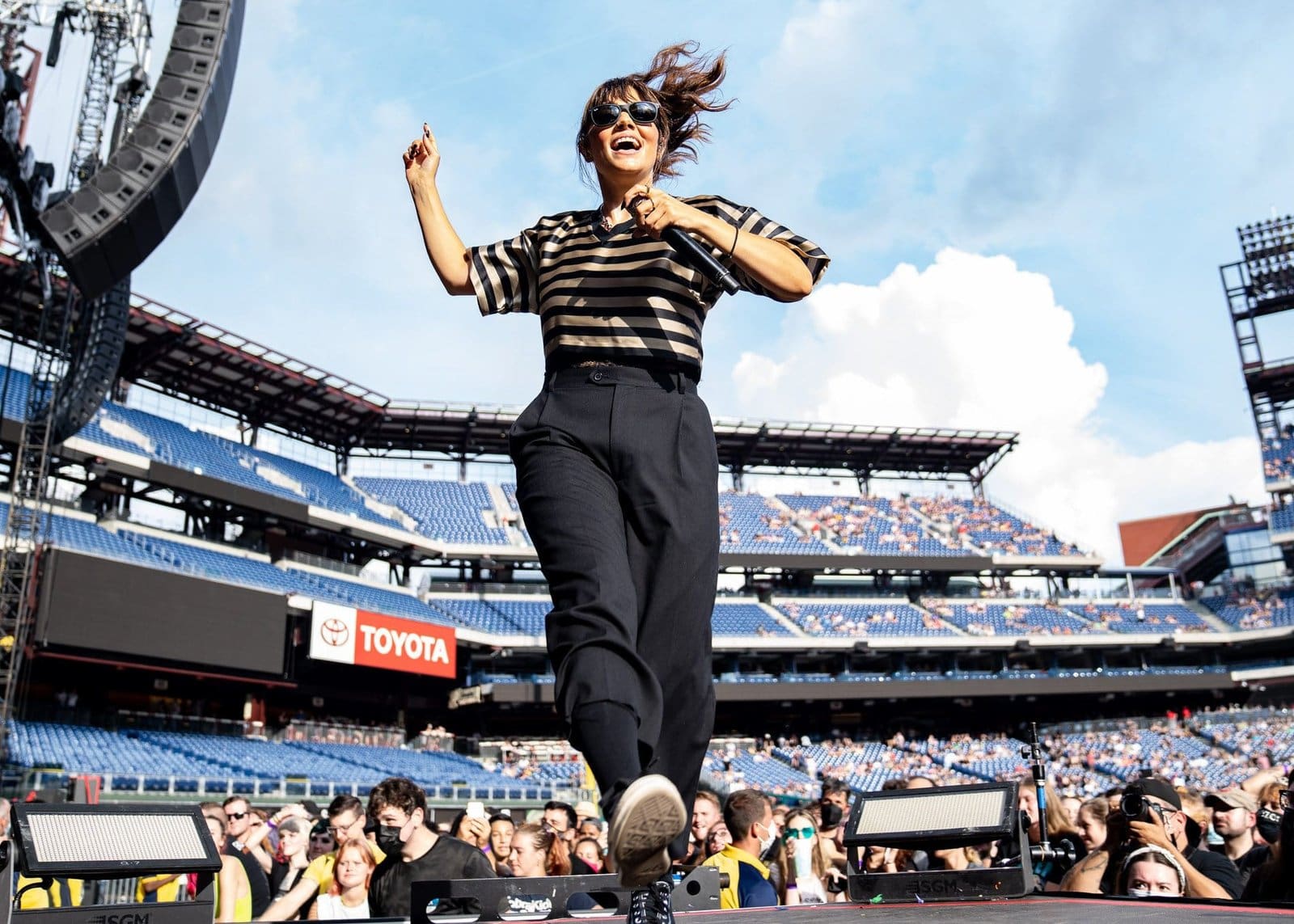 The Interrupters perform during the Hella Mega Tour at CBP in Philadelphia.