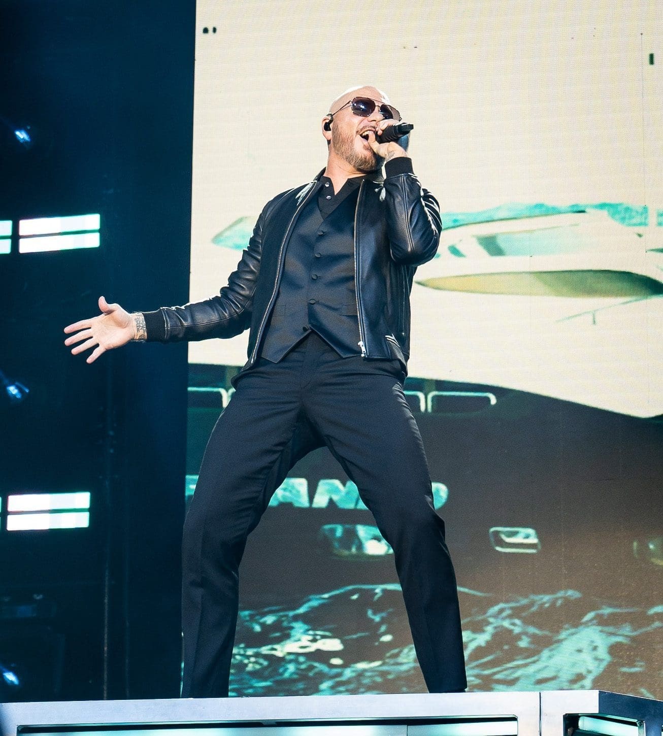 Pitbull performs at Hershey Park Stadium.