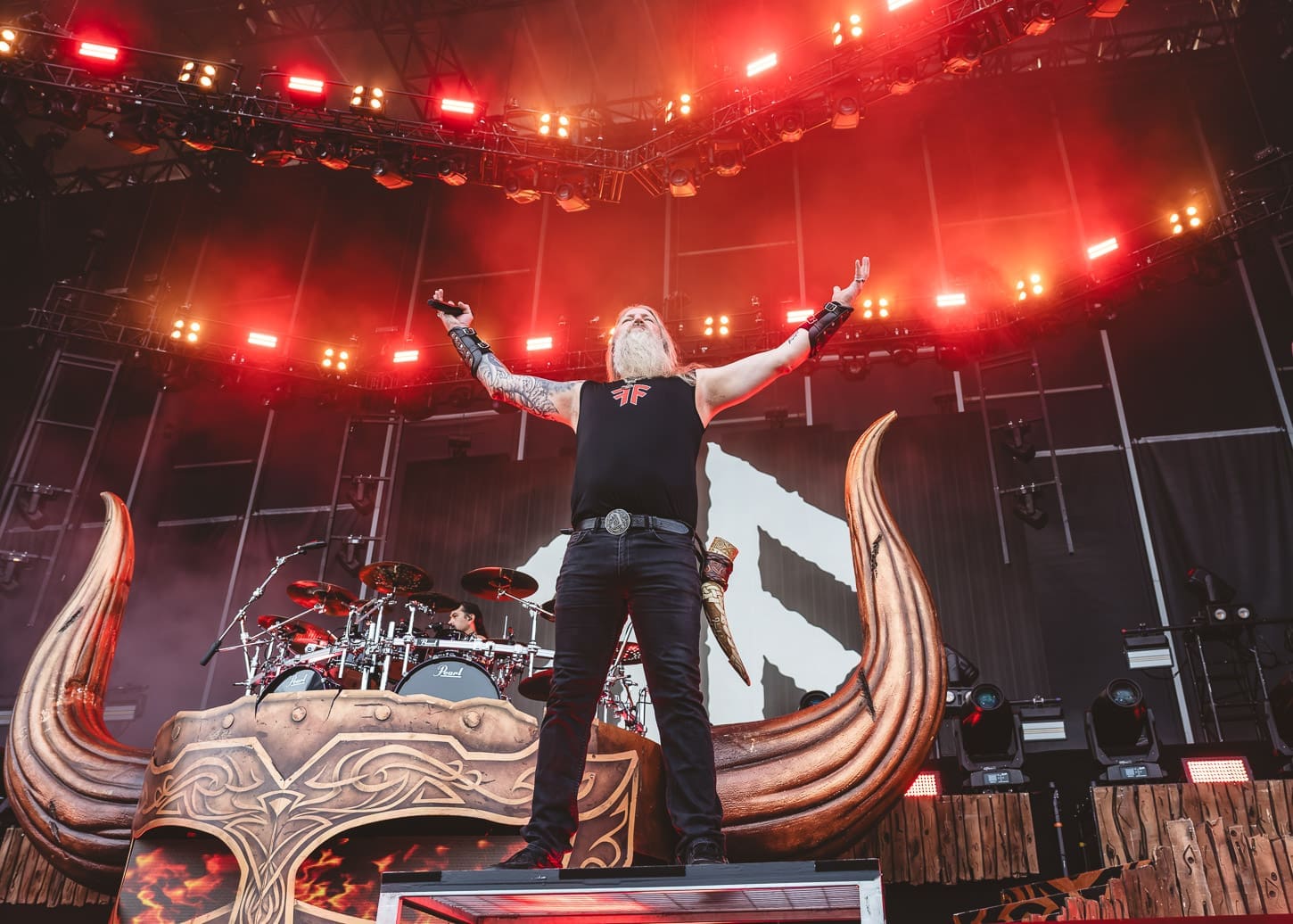Amon Amarth performs at Hershey Park Stadium in support of Pantera.