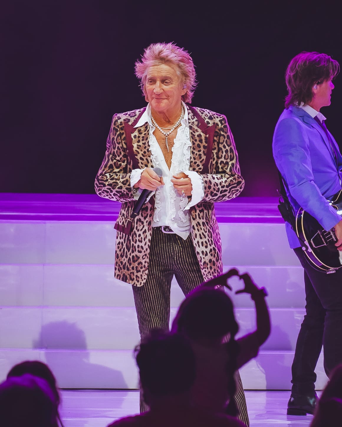 Rod Stewart performs at the Mann Music Center in Philadelphia, PA