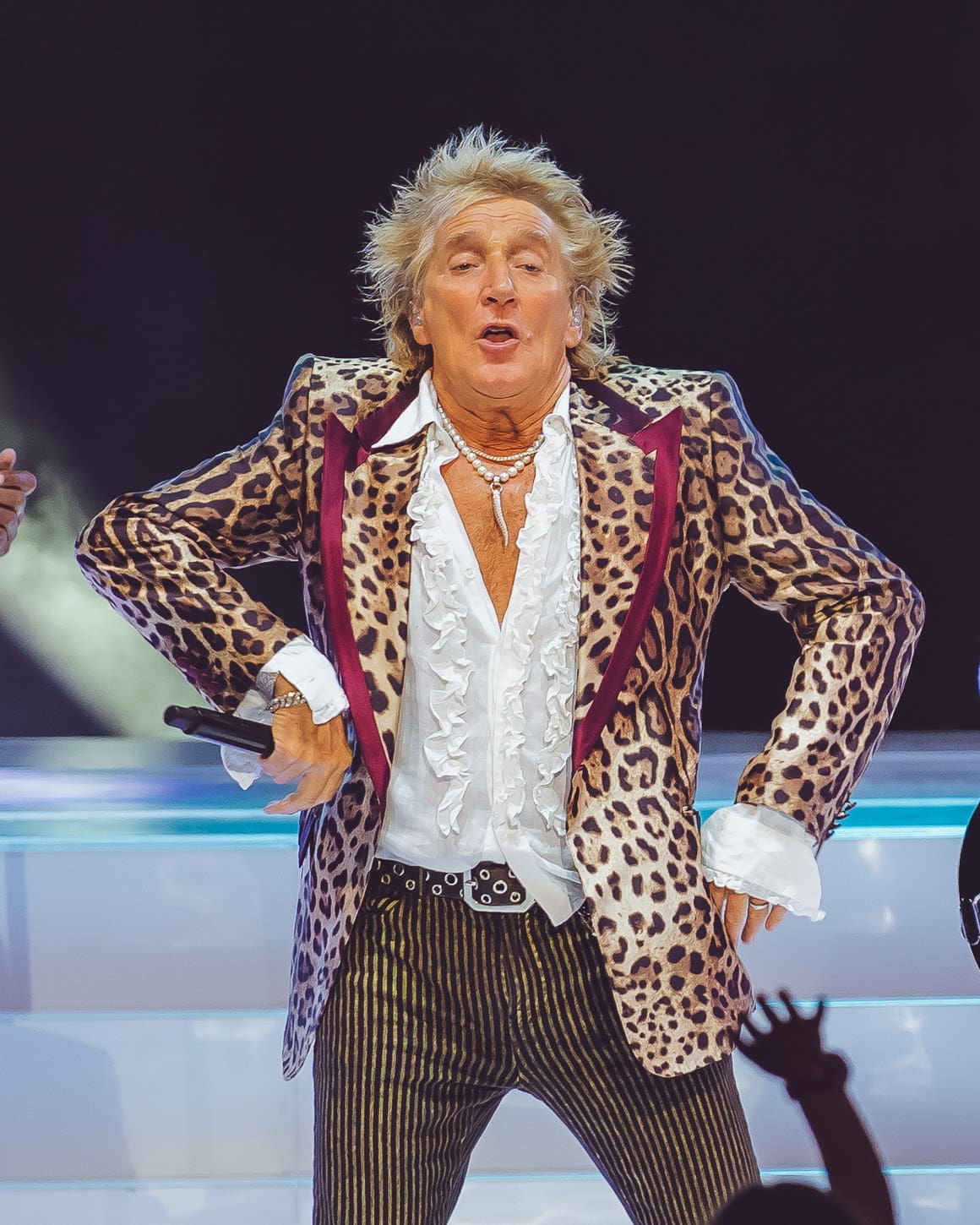 Rod Stewart performs at the Mann Music Center in Philadelphia, PA
