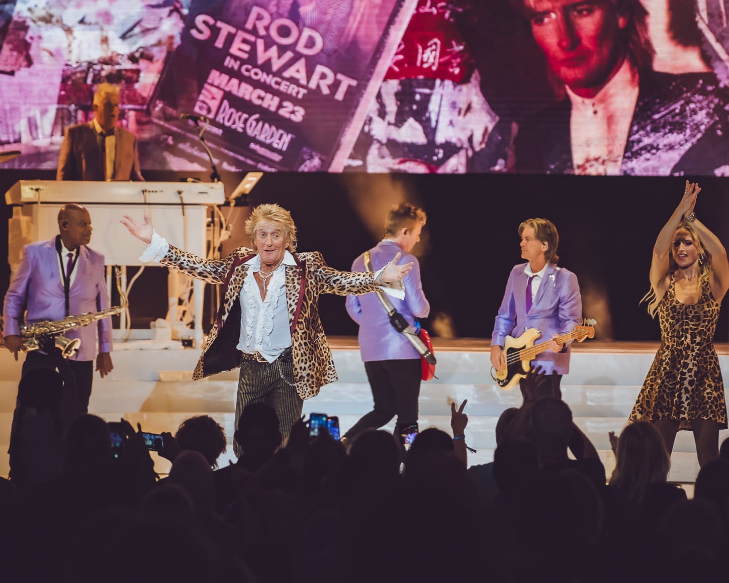 Rod Stewart performs at the Mann Music Center in Philadelphia, PA