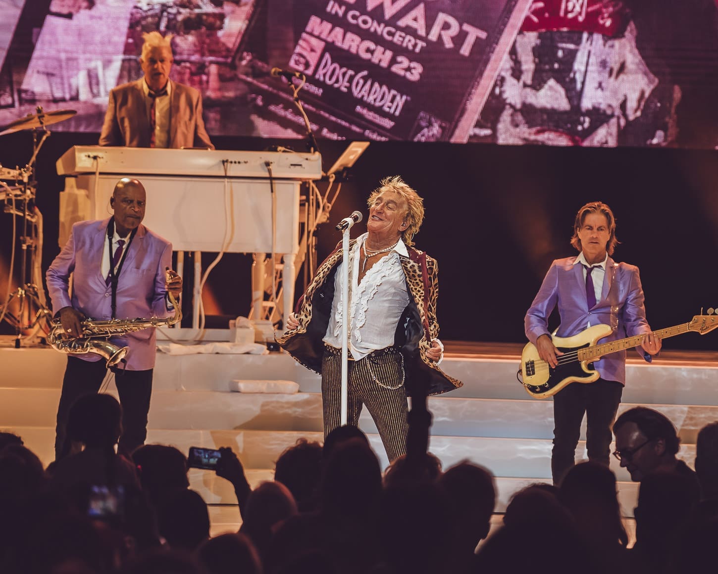 Rod Stewart performs at the Mann Music Center in Philadelphia, PA