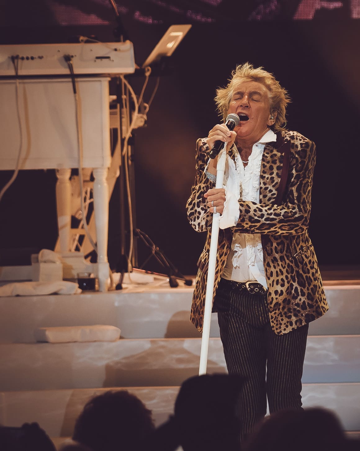 Rod Stewart performs at the Mann Music Center in Philadelphia, PA