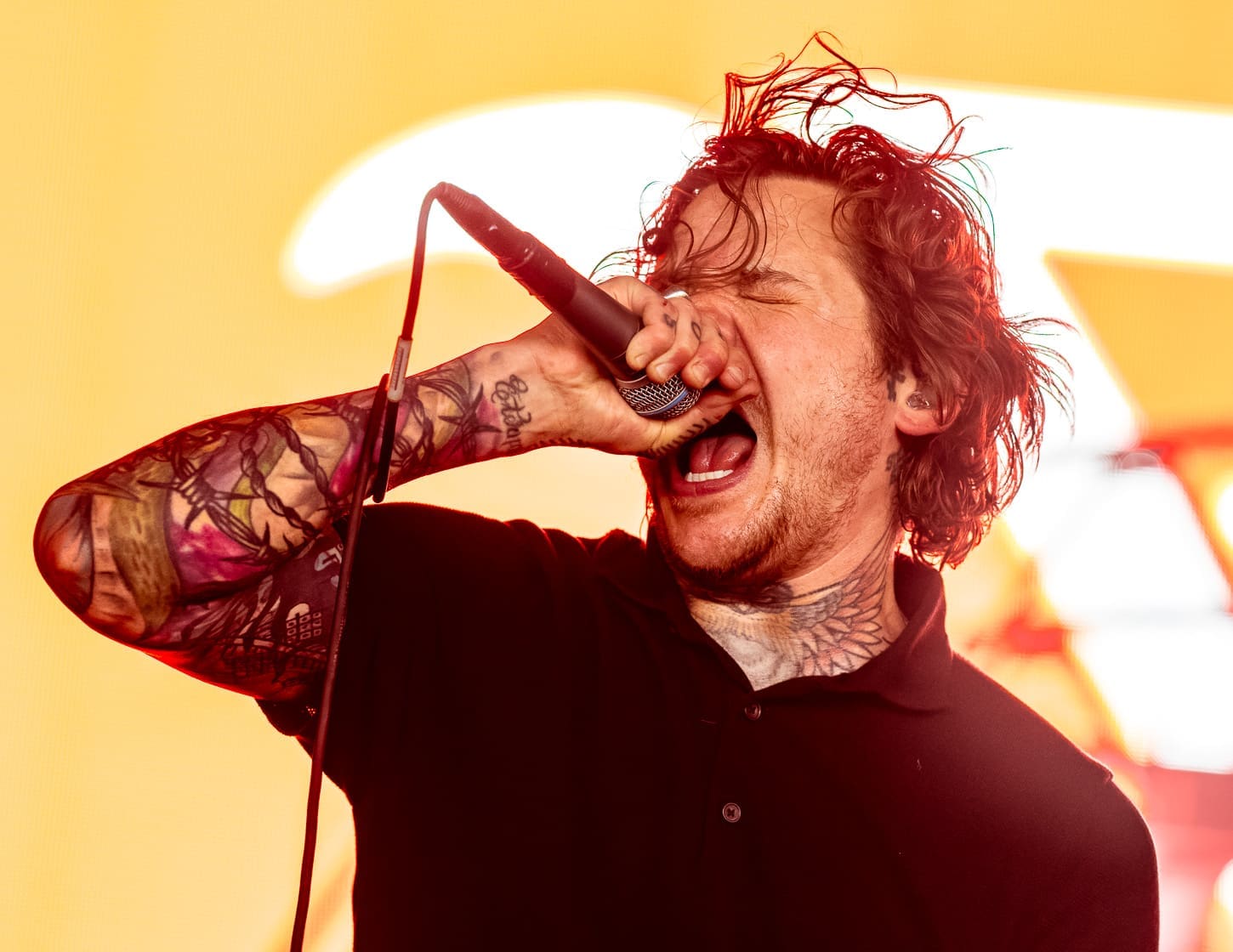 The Devil Wears Prada performs at the Freedom Mortgage Pavilion in Camden, NJ during the Summer of Loud tour.