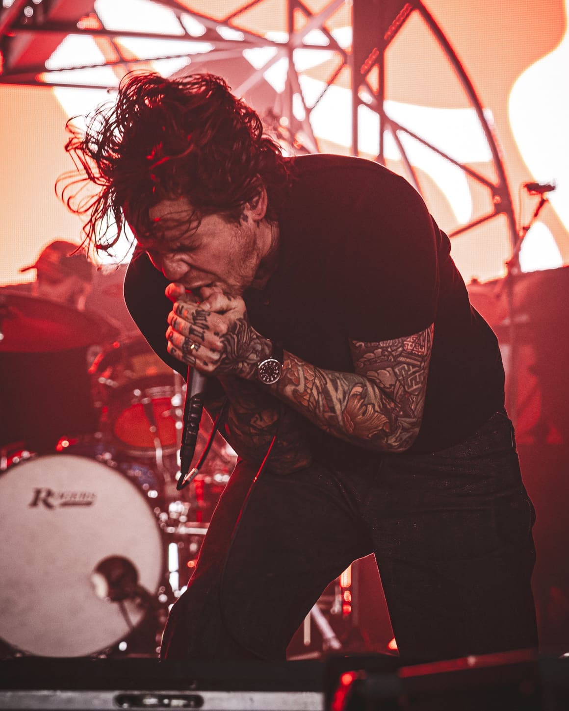 The Devil Wears Prada performs at the Freedom Mortgage Pavilion in Camden, NJ during the Summer of Loud tour.